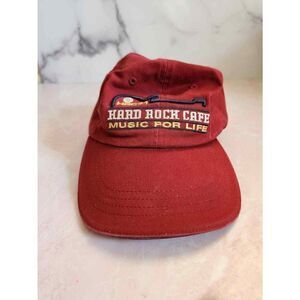 Hard Rock Cafe Music for Life Las Vegas burgundy baseball hat embroidered cotton